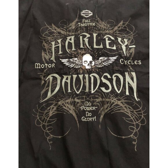 Harley Davidson Mens XL Embroidered Short Sleeve Button Up Shirt Black - Picture 5 of 7